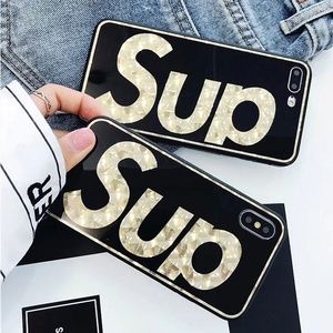 Sup Logo Box Glossy Mirror Luxury iPhone Case